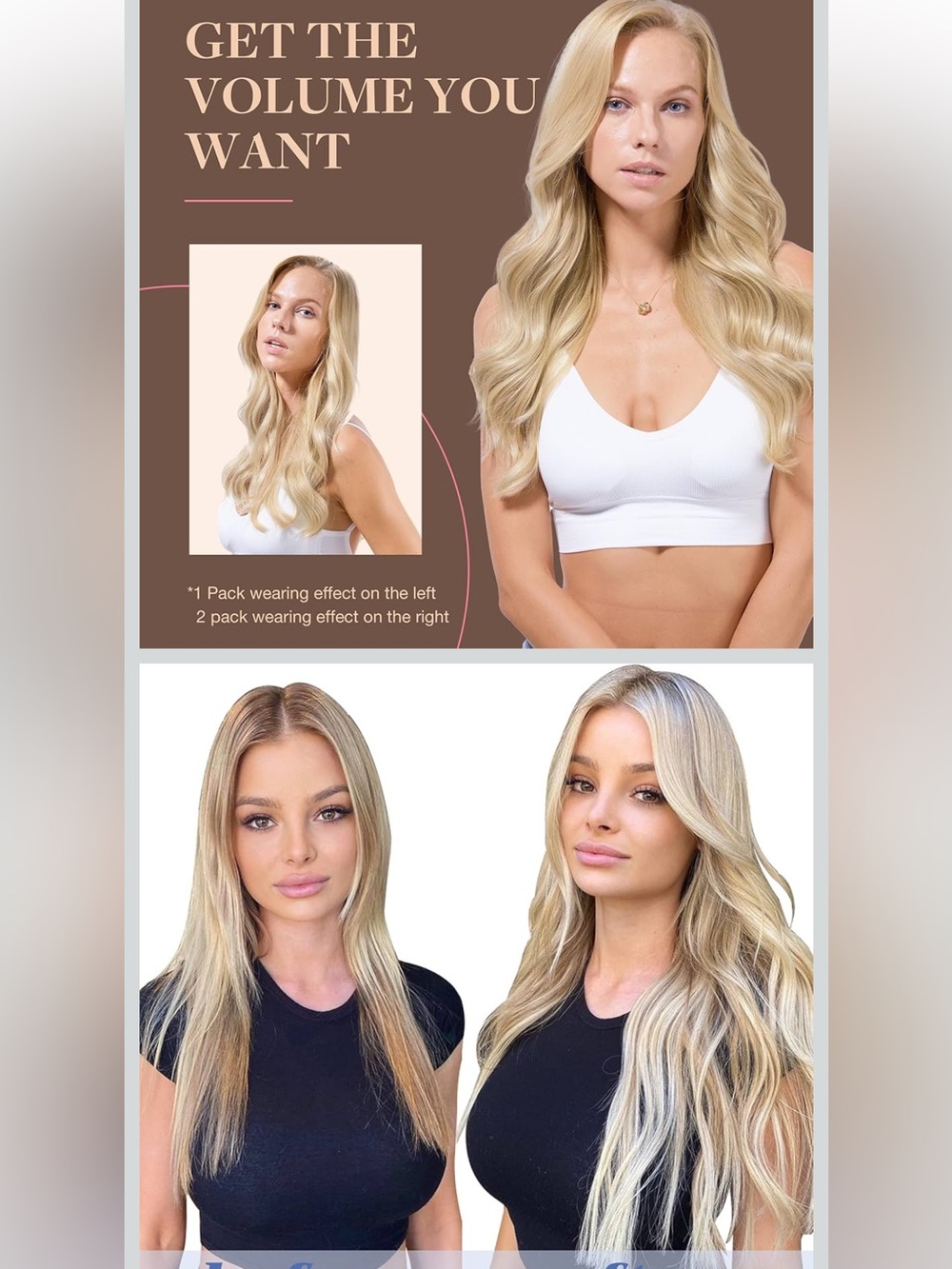 Luxury Blonde Clip-In Hair Extensions - Natural Light Blonde